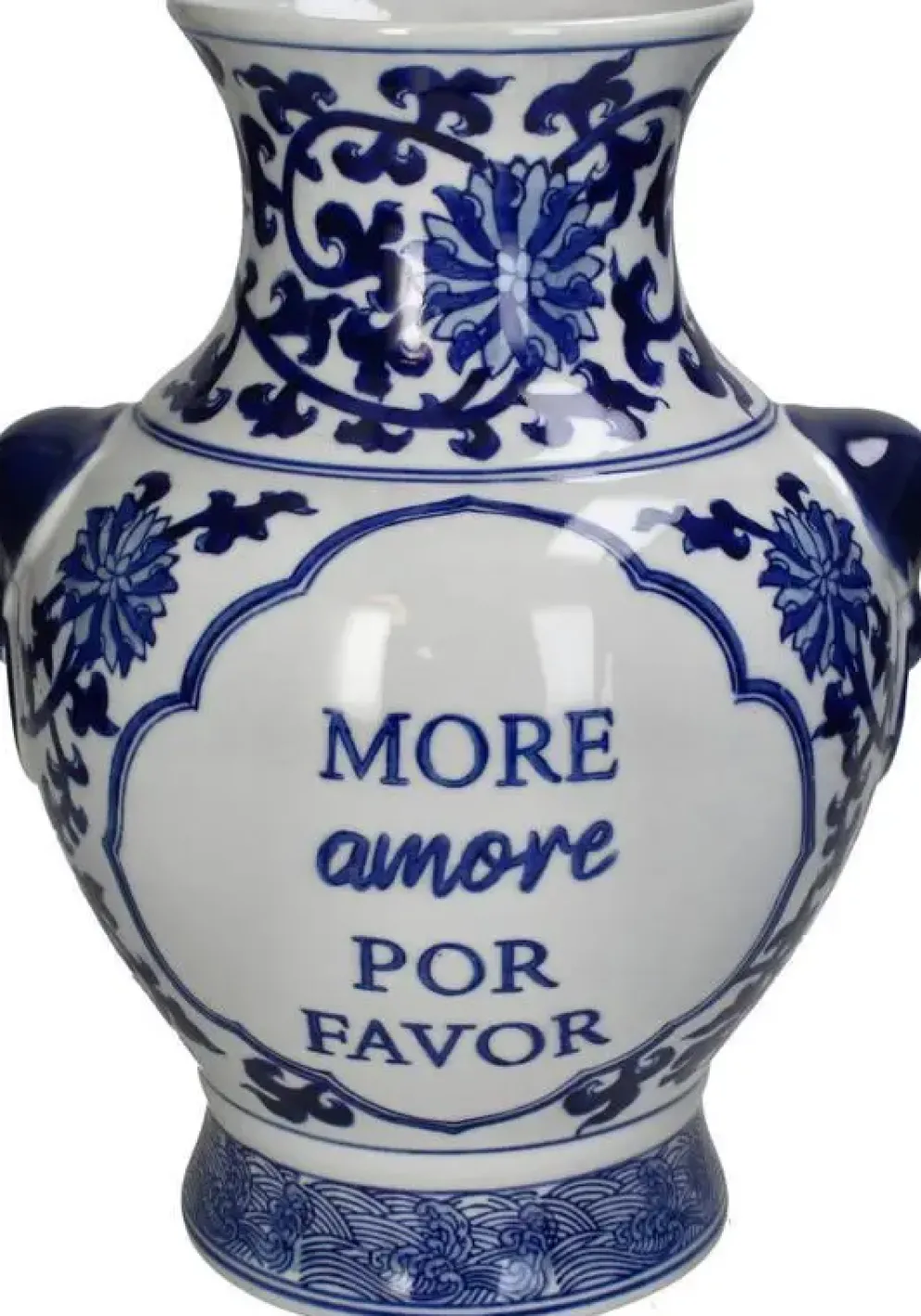 Kersten vaas porselein more amore por favor 21.5x31cm blauw