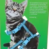 Kittentuig nylon met lijn neon, blauw reflecterend