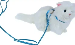 Kittentuig nylon met lijn neon, blauw reflecterend