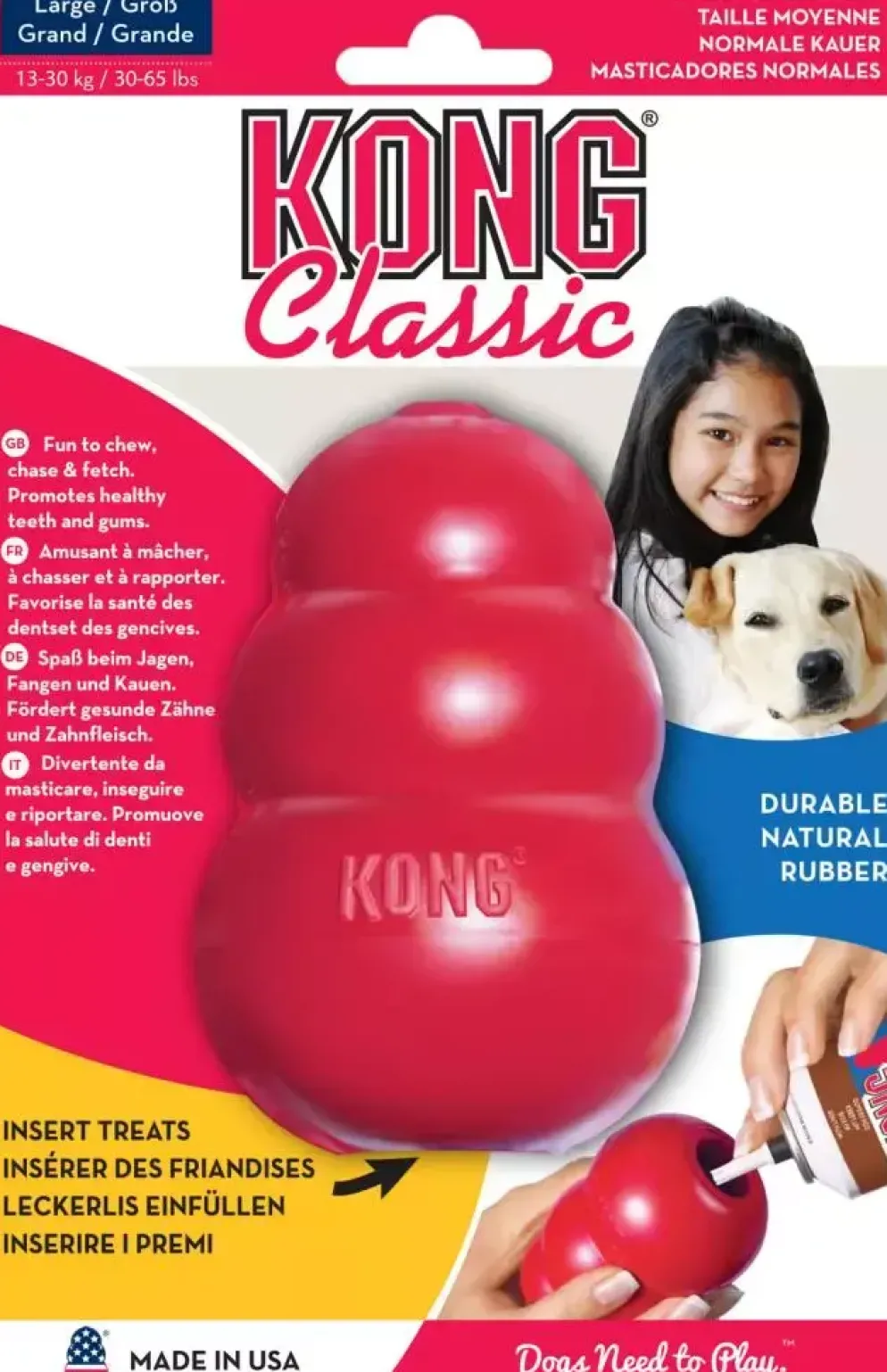 Kong hond Classic rubber “L”, rood