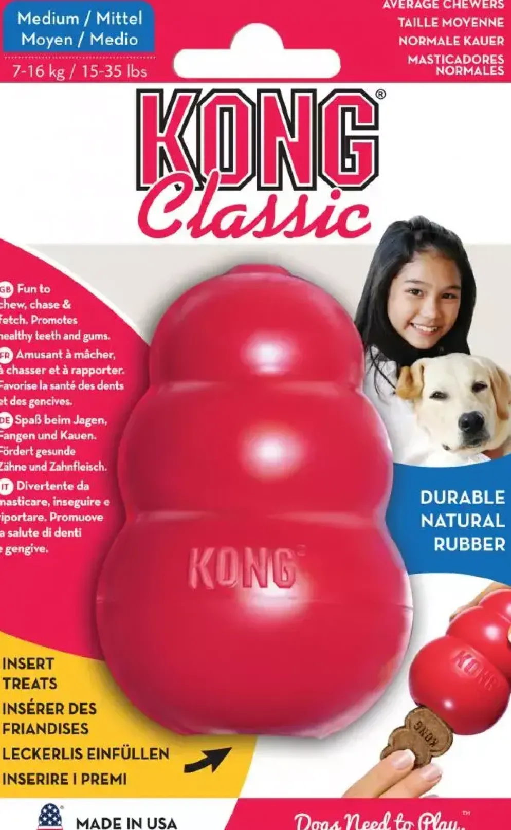 Kong hond Classic rubber “M”, rood