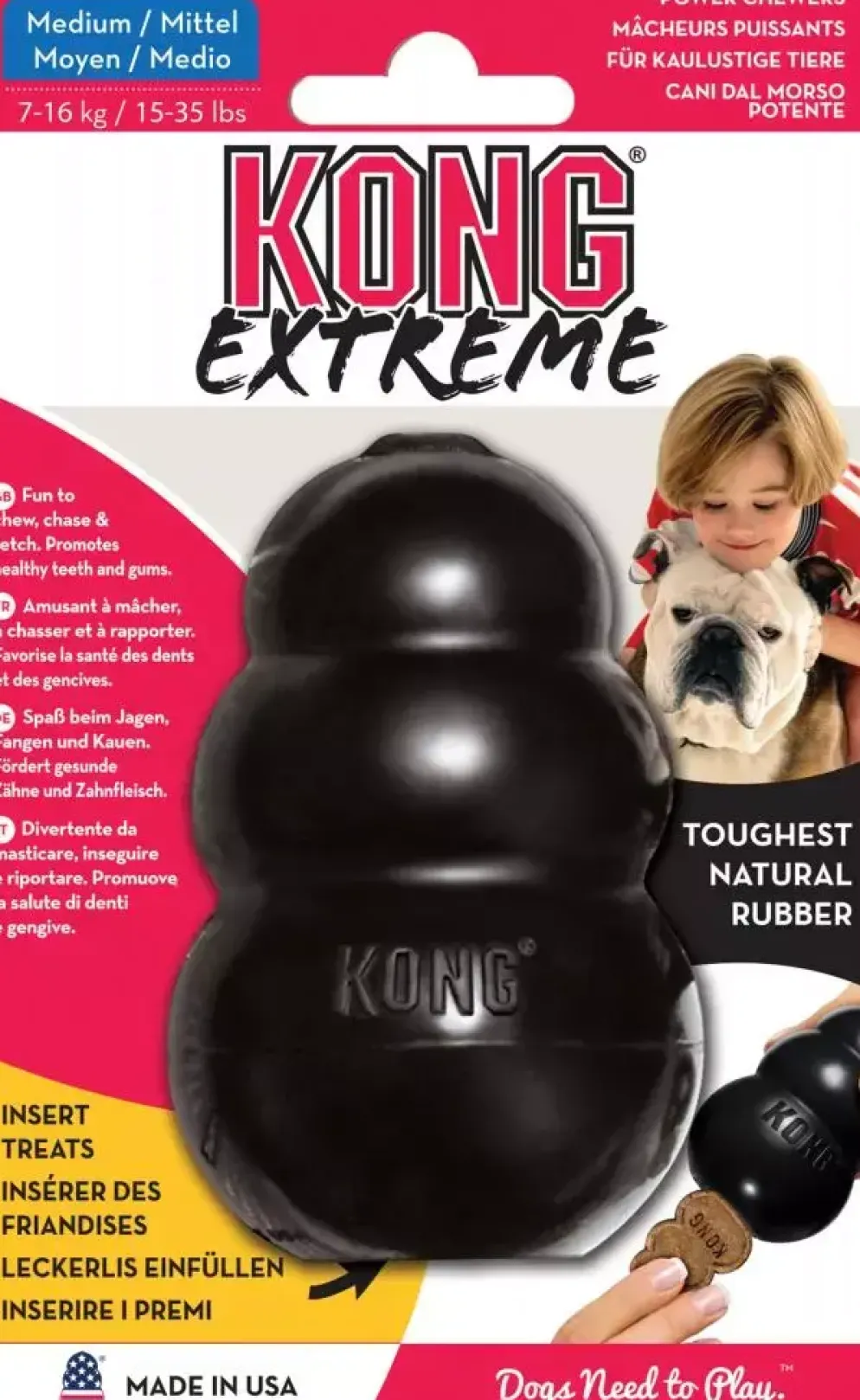 Kong hond Extreme rubber “M”, zwart