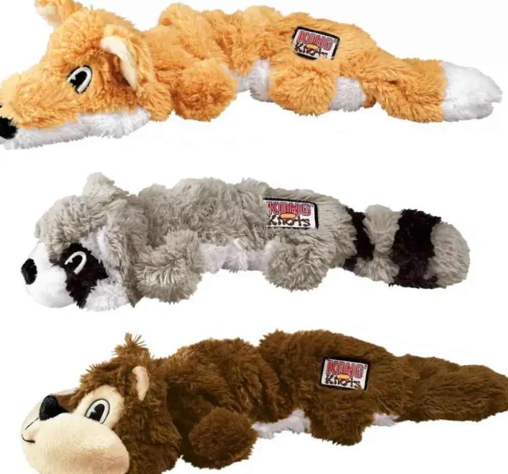 Kong hond Knots Scrunch vos, S/M.