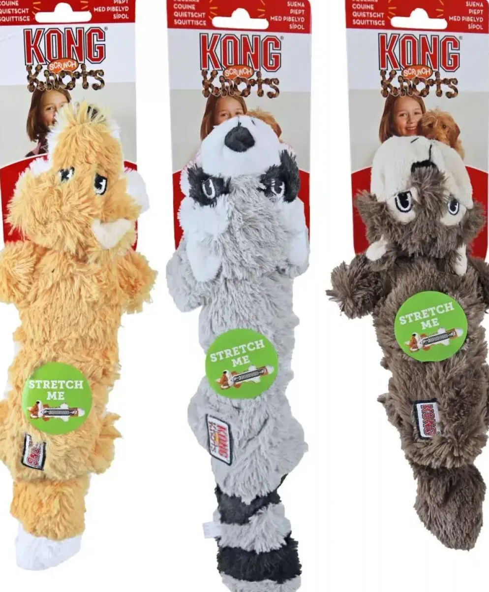 Kong hond Knots Scrunch vos, S/M.