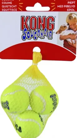 Kong hond Squeakair met piep X-small, net à 3 tennisballen (Ø 4 cm)