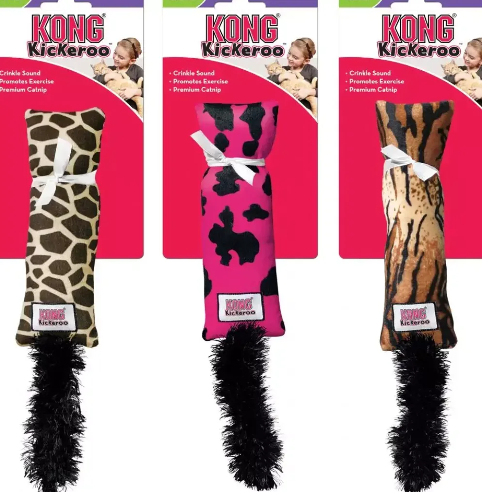 Kong kat Kickeroo, giraffe print.