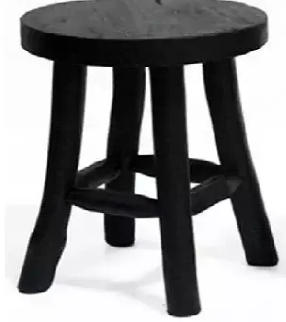 Kruk teak zwart 15x17cm