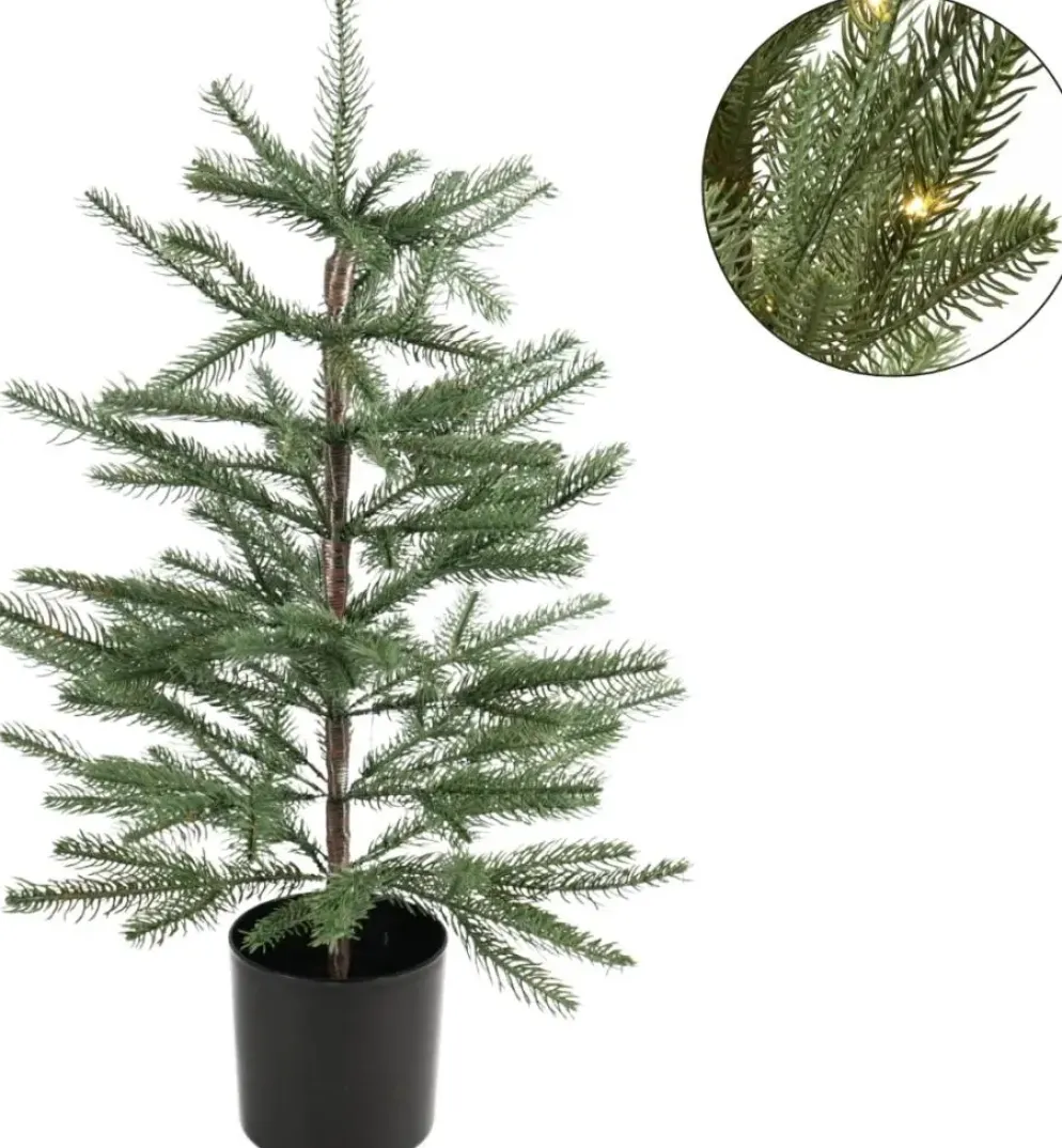 kunstkerstboom met LED op batterij 60cm