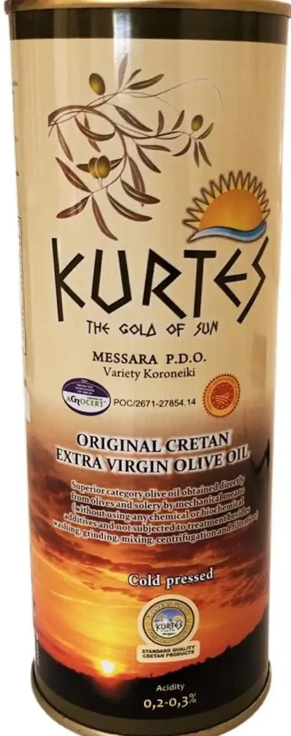 Kurtes extra virgin olijfolie blik 500 ml