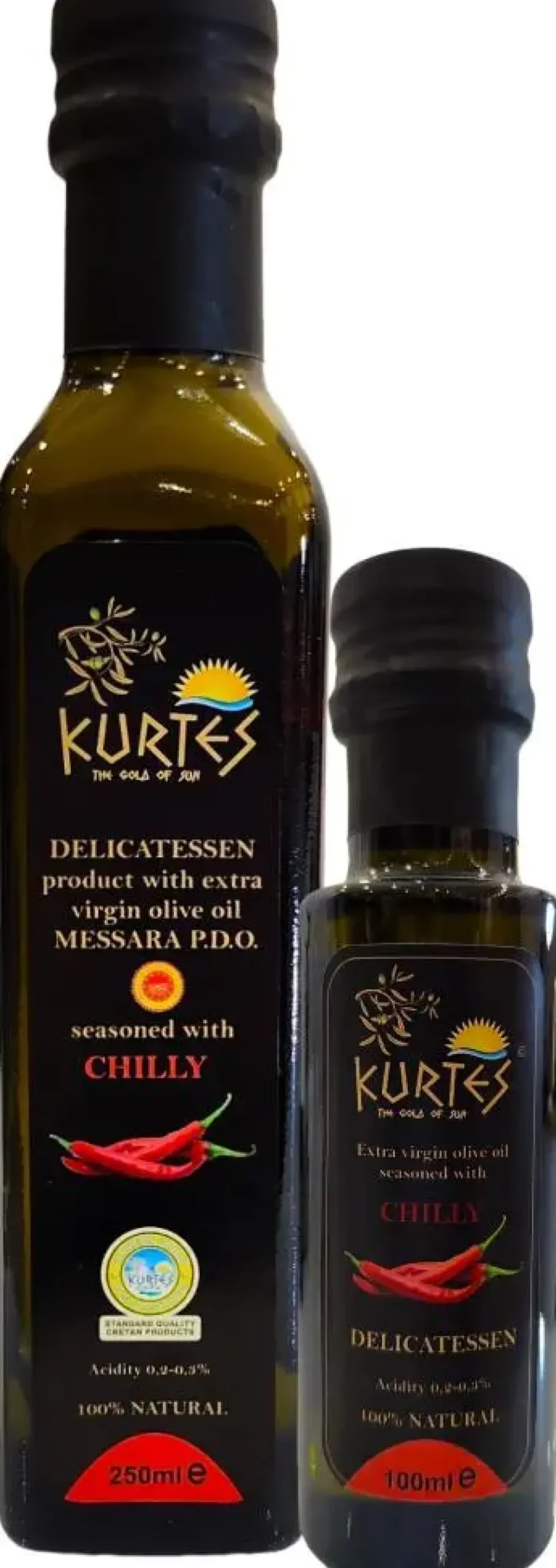 Kurtes fles delicatessen olijfolie chili 250 ml