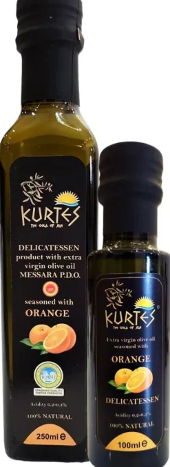 Kurtes fles delicatessen olijfolie orange 100 ml