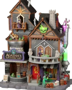 Lemax agatha's apothecary bewegend huisje Spooky Town 2022