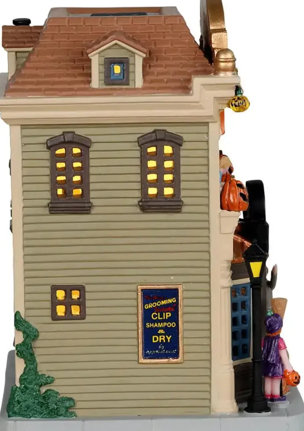 Lemax bailey & bella pet shop verlicht huisje Spooky Town 2022