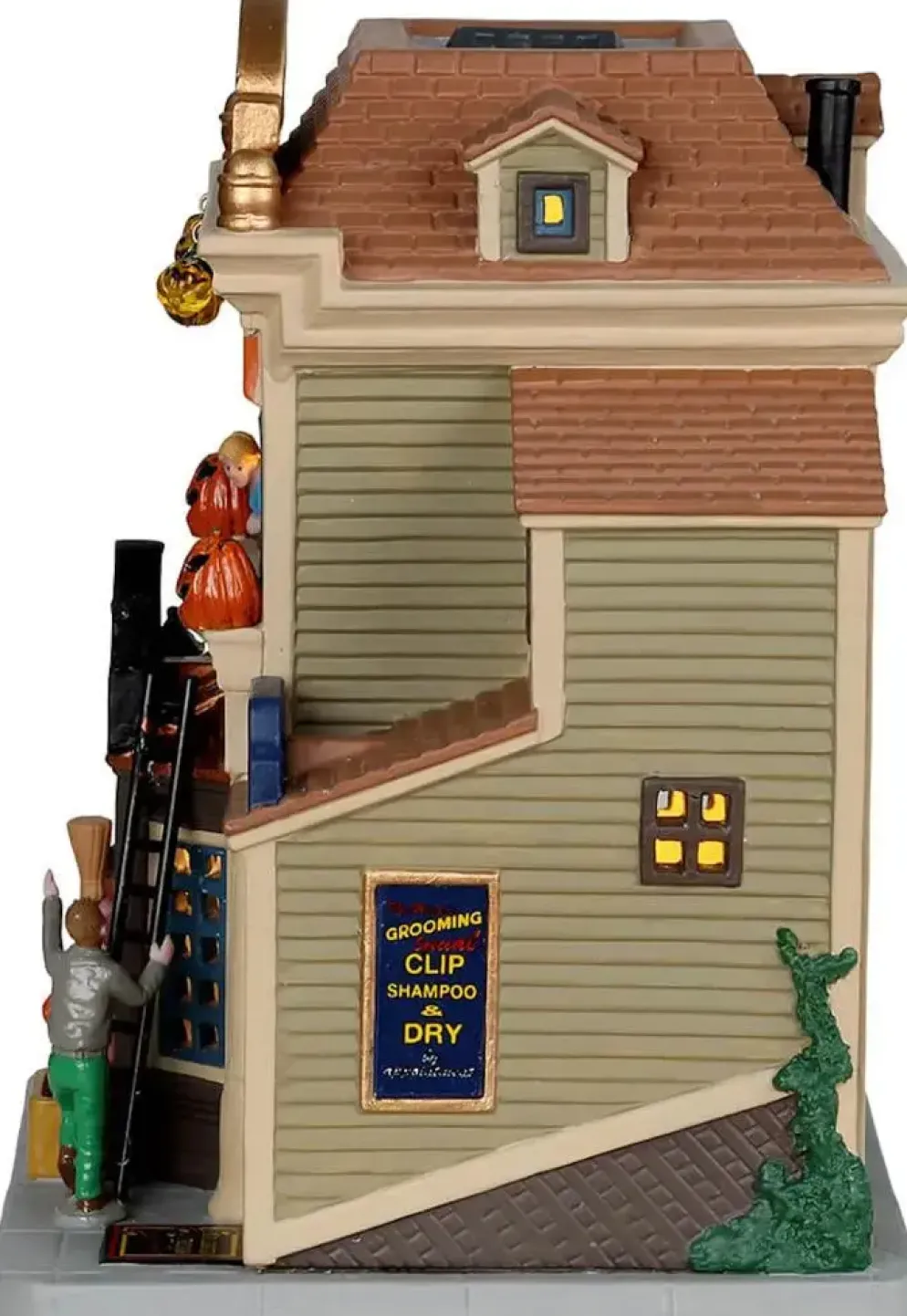 Lemax bailey & bella pet shop verlicht huisje Spooky Town 2022