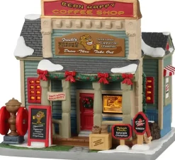 Lemax bean happy coffee shop verlicht kersthuisje Caddington Village 2022
