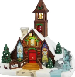 Lemax bear creek chapel verlicht kerk Vail Village 2024