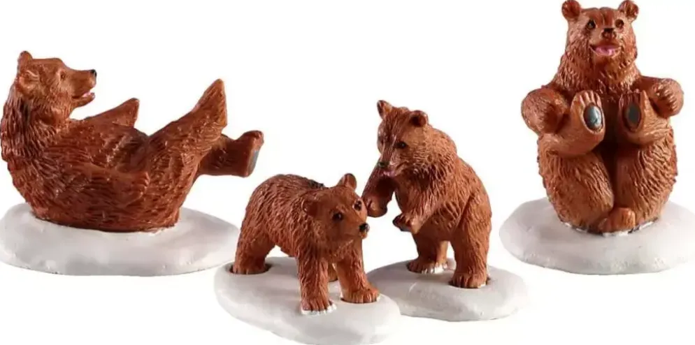 Lemax bear family snow day s/4 kerstdorp figuur type 3 Vail Village 2020