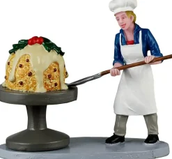 Lemax biggest christmas pudding! kerstdorp figuur type 2 Caddington Village 2024