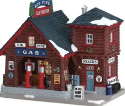 Lemax big pine gas station verlicht kersthuisje Vail Village 2017