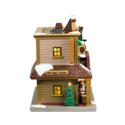 Lemax brown buffalo trading post verlicht kersthuisje Vail Village 2024