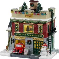 Lemax casey st. firehouse 51 verlicht kersthuisje Jukebox Junction 2023