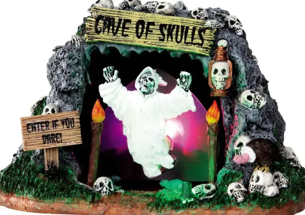 Lemax cave of skulls, b/o (4.5v bewegend tafereel Spooky Town 2013