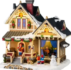 Lemax christmas eve at grandma's verlicht kersthuisje Caddington Village 2024