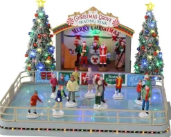 Lemax christmas grove skating rink bewegende schaatsbaan Caddington Village 2022