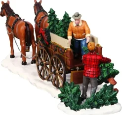 Lemax christmas tree wagon s/2 kerstdorp tafereel Caddington Village 2004