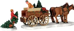 Lemax christmas tree wagon s/2 kerstdorp tafereel Caddington Village 2004