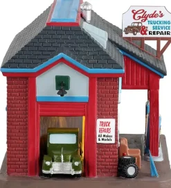 Lemax clyde's trucking service & repair verlicht kersthuisje Harvest Crossing 2023