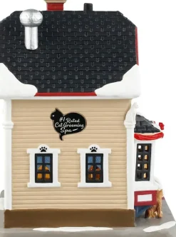 Lemax coco's cat grooming spa verlicht kersthuisje Caddington Village 2024