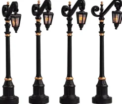 Lemax colonial street lamp s/4 verlichte straatlantaarn 2005