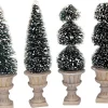 Lemax cone-shaped & sculpted topiaries s/4 kerstdorp accessoire 2003