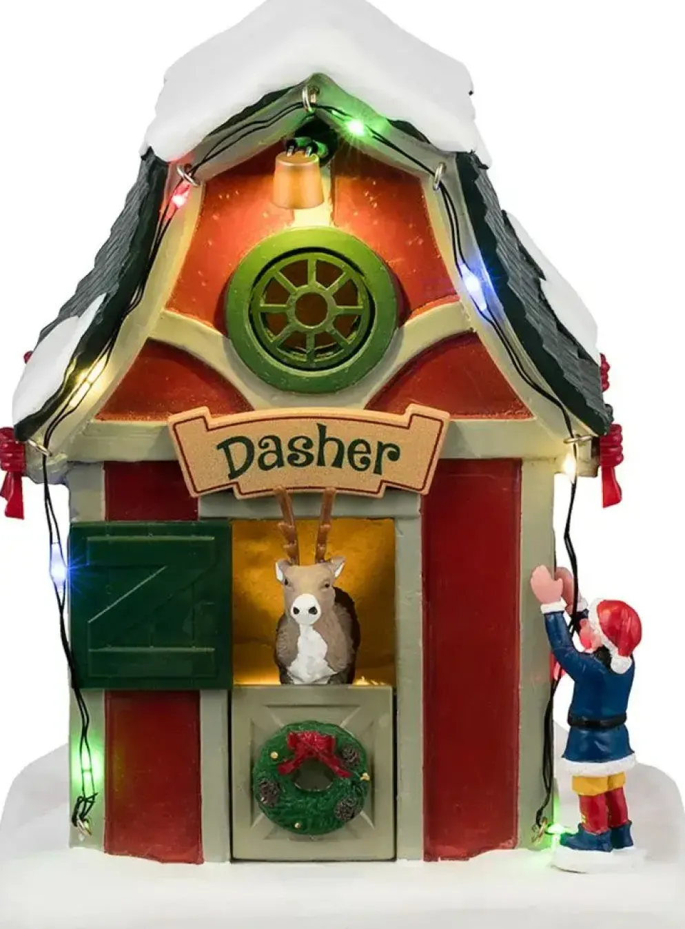 Lemax dasher's den verlicht kerstdorp tafereel Santa's Wonderland 2024