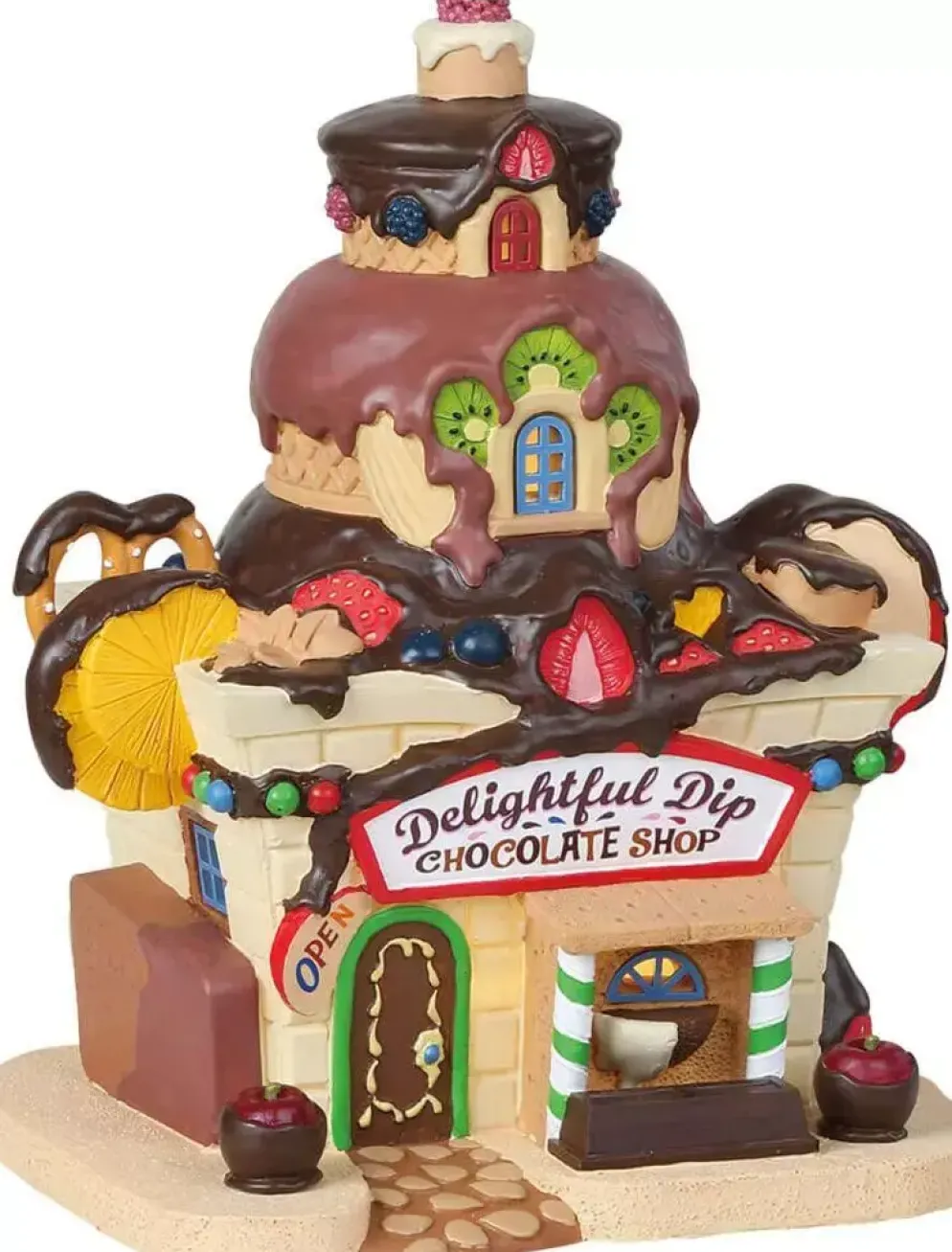 Lemax delightful dip chocolate shop verlicht kersthuisje Sugar 'N' Spice 2018