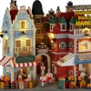Lemax dutch cheese festival and farmers market verlichte facade Caddington Village 2022