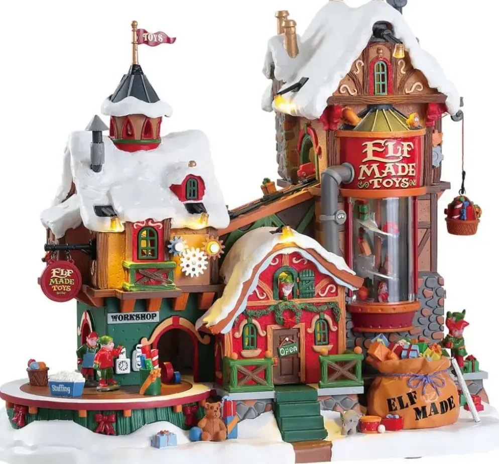 Lemax elf made toy factory bewegend kersthuisje Santa's Wonderland 2018