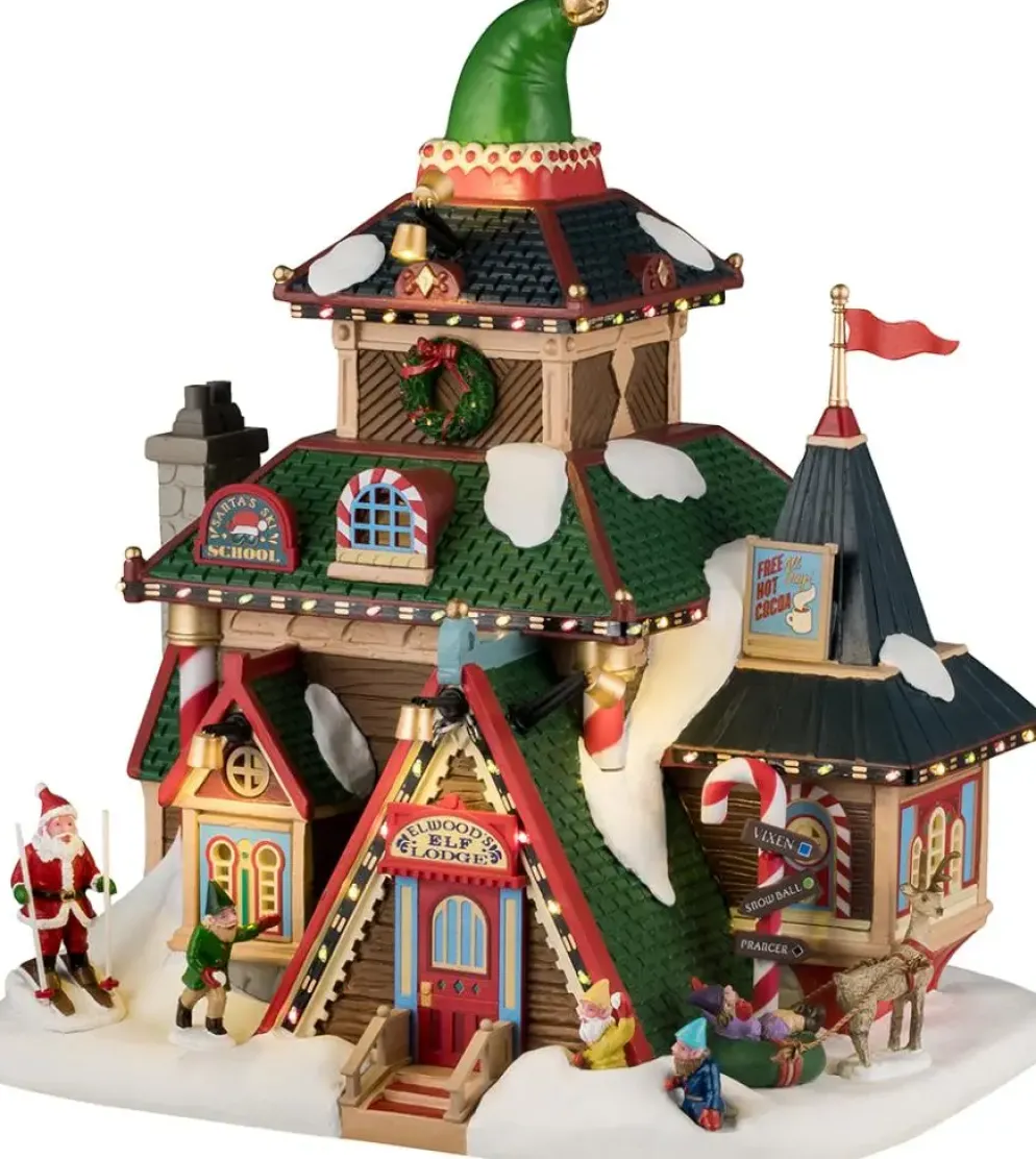 Lemax elwood's elf lodge verlicht kersthuisje Santa's Wonderland 2025