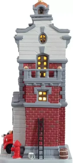 Lemax engine company no. 9 verlicht kersthuisje Caddington Village 2021