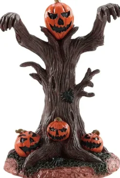 Lemax evil pumpkin tree tafereel Spooky Town 2018