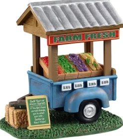 Lemax farm fresh vegetable trailer kerstdorp tafereel Harvest Crossing 2021