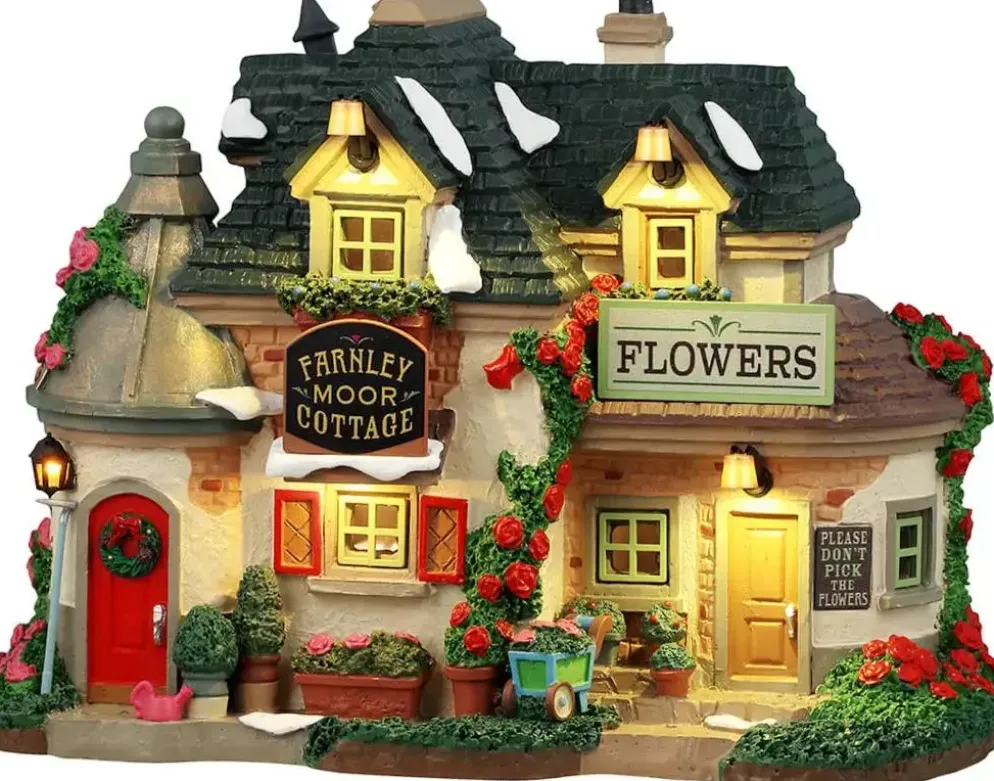 Lemax farnley moor cottage verlicht kersthuisje Caddington Village 2024