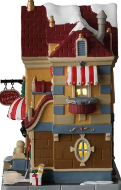 Lemax father christmas gift shop verlicht kersthuisje Caddington Village 2026
