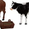 Lemax feeding cow & bull s/3 kerstdorp figuur type 3 Harvest Crossing 2001