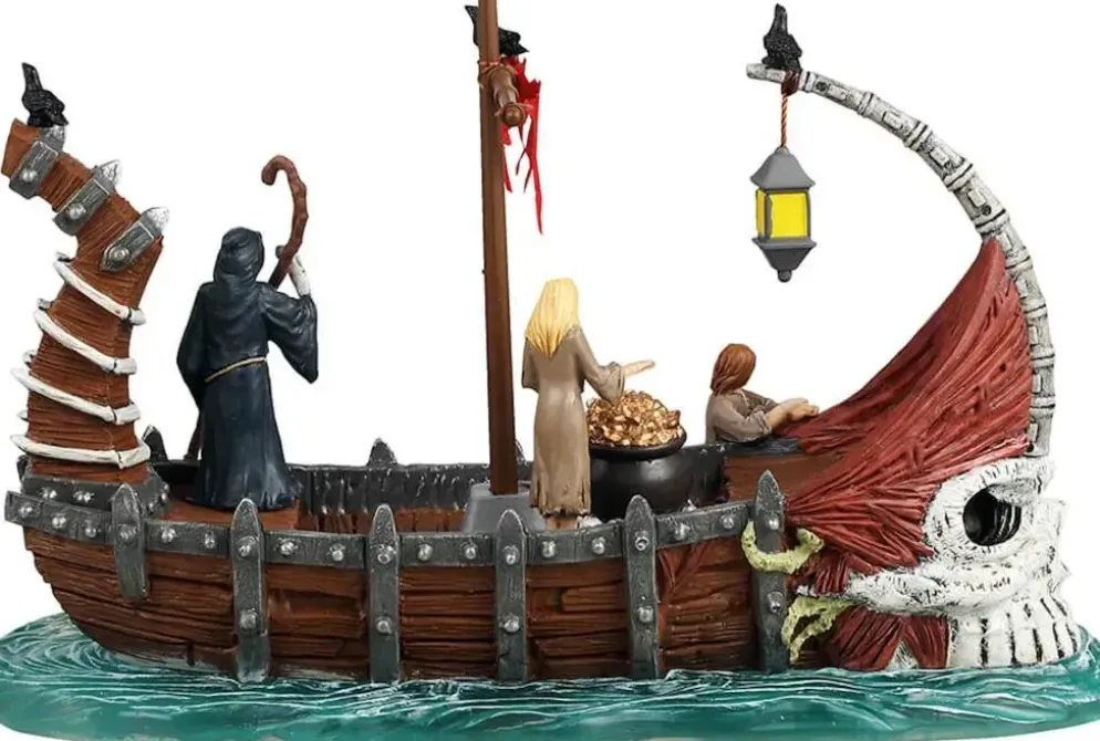 Lemax ferry on river styx tafereel Spooky Town 2024