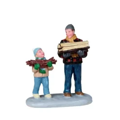 Lemax firewood for the hearth kerstdorp figuur type 2 2010