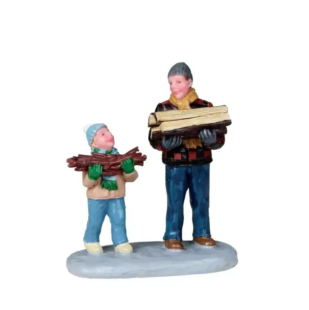 Lemax firewood for the hearth kerstdorp figuur type 2 2010