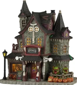 Lemax frightful fangs dentistry verlicht huisje Spooky Town 2026