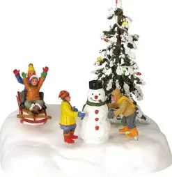 Lemax frolic in the snow bewegend kerstdorp tafereel 2004